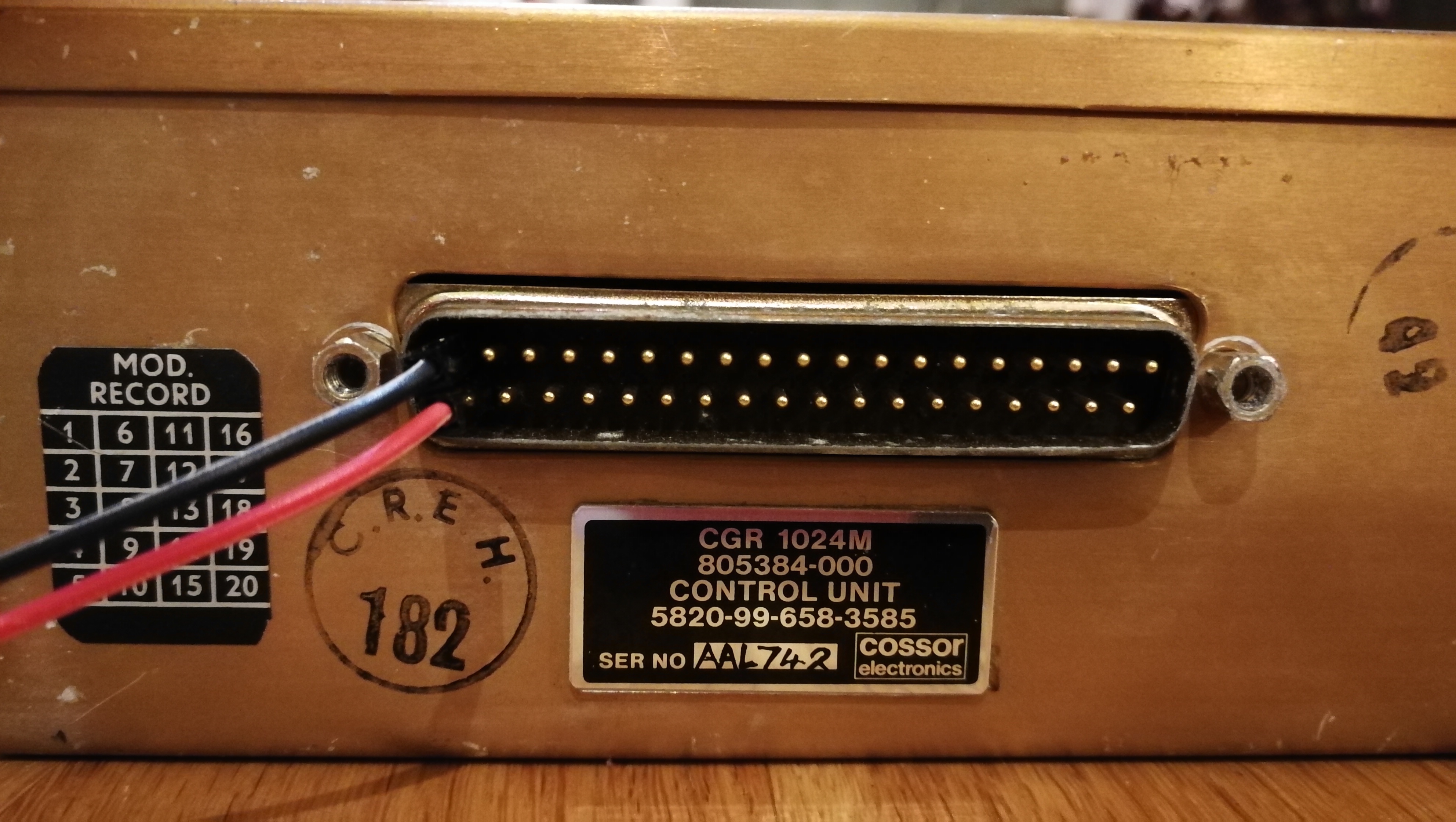 Power and Ground Cossor Electonics CGR 1024M 5820-99-658-3585 805284-000